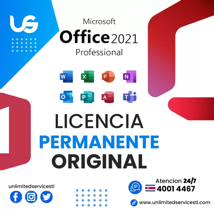 ₡25,000 Microsoft Office Profesional 2021 | Word, Excel, PowerPoint, Outlook | Compra única para 1 PC